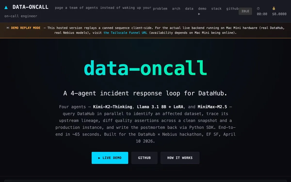 DataHub × Nebius Hackathon image